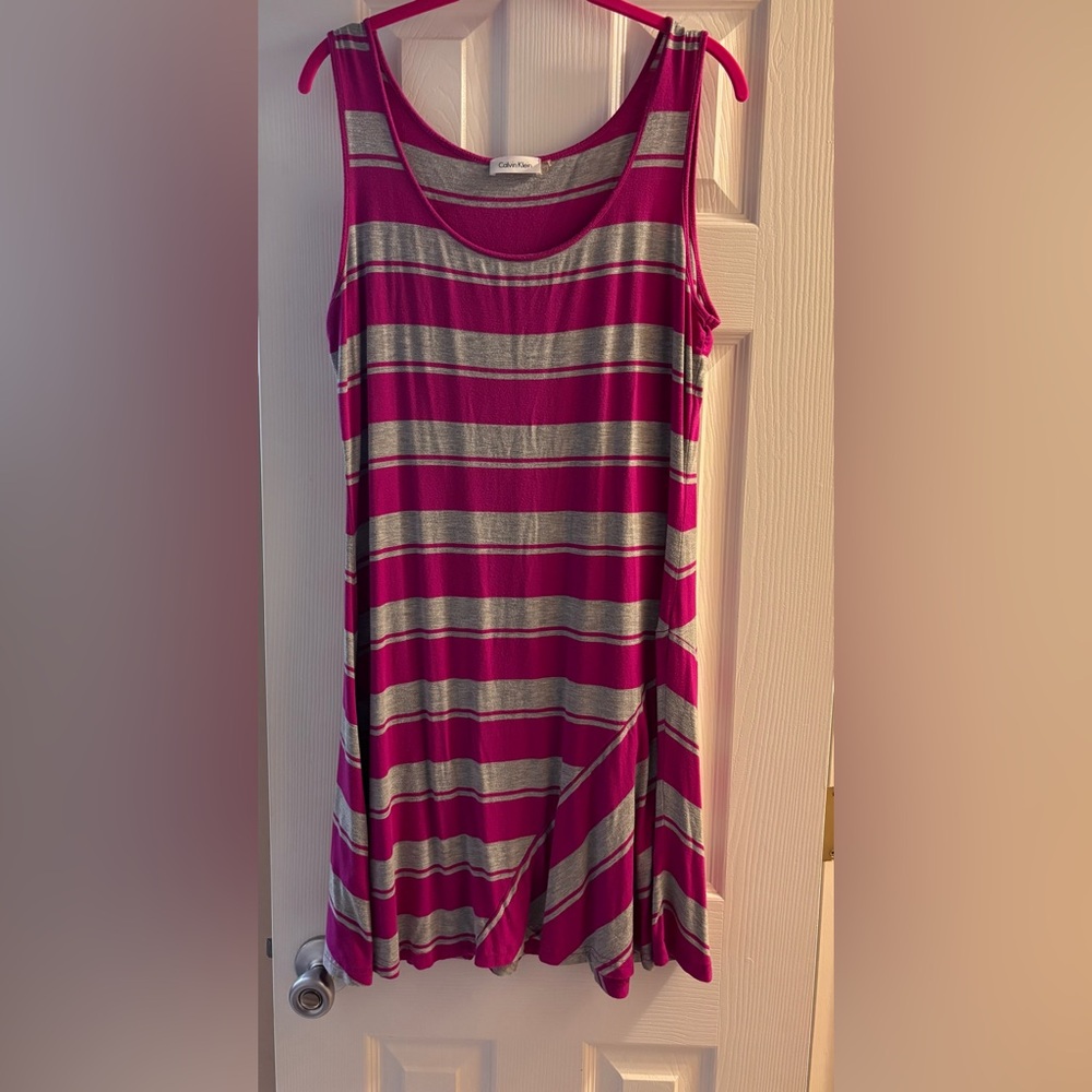 Calvin Klein Fuchsia and Gray Sleeveless Dress Size 12